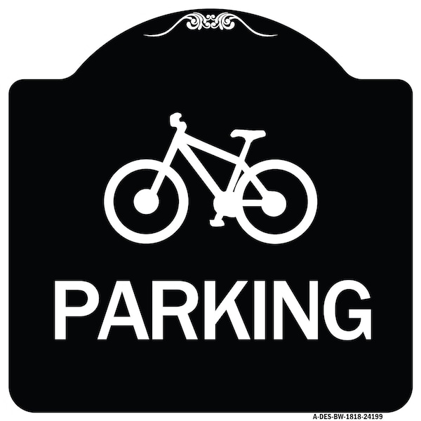 D4-3 Bicycle Parking Bicycle Parking Heavy-Gauge Aluminum Sign, 18" x 18", BW-1818-24199